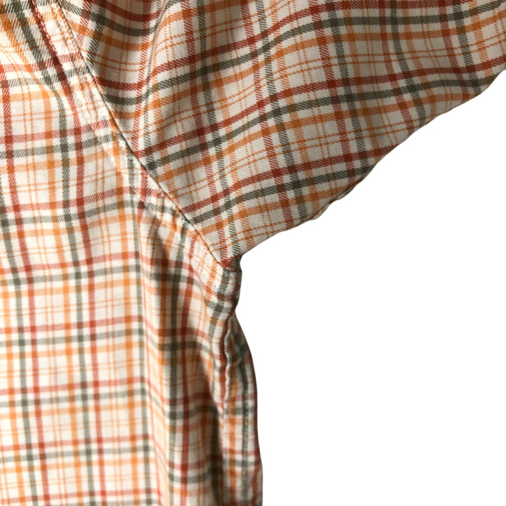 2000'S Eddie Bauer Relaxed Fit Short Sleeve Button-Down Check Shirt, Men's Size XL cotton white type Vintage Second Hand