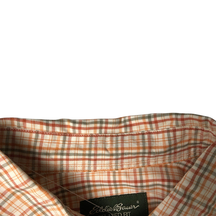 2000'S Eddie Bauer Relaxed Fit Short Sleeve Button-Down Check Shirt, Men's Size XL cotton white type Vintage Second Hand