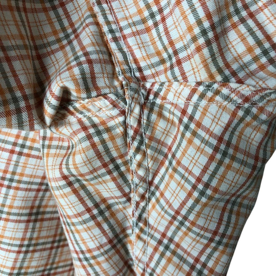2000'S Eddie Bauer Relaxed Fit Short Sleeve Button-Down Check Shirt, Men's Size XL cotton white type Vintage Second Hand