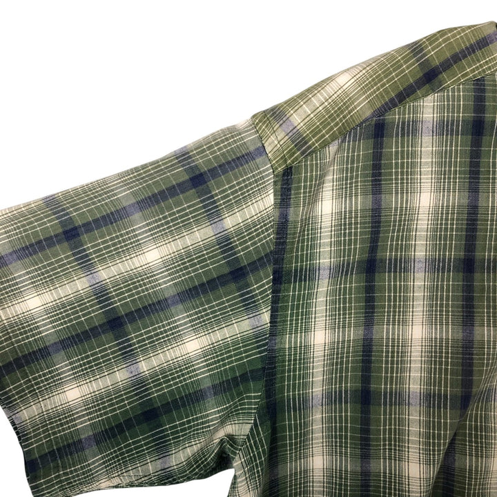 Vintage 1990'S Tommy Hilfiger short-sleeved button-down checked shirt, made in Spain, size L, men's cotton green type Vintage Second Hand