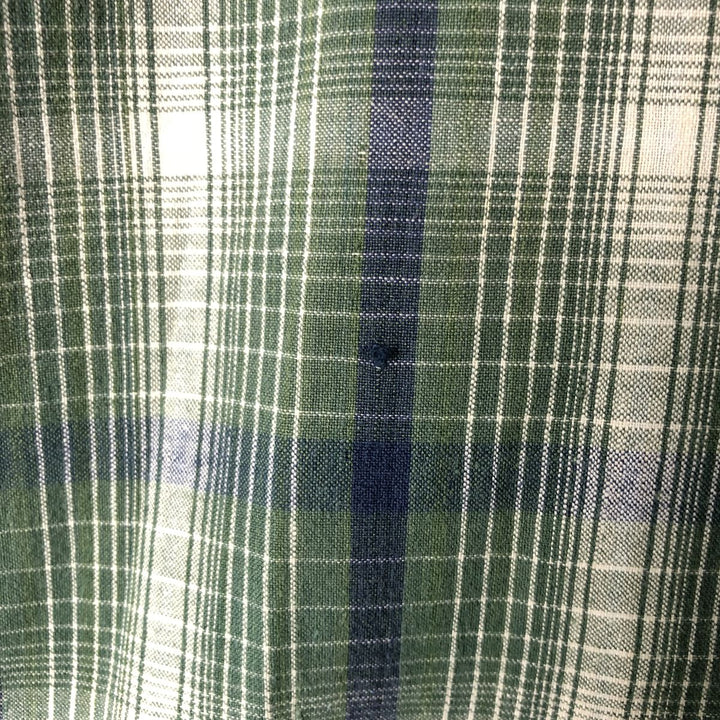 Vintage 1990'S Tommy Hilfiger short-sleeved button-down checked shirt, made in Spain, size L, men's cotton green type Vintage Second Hand