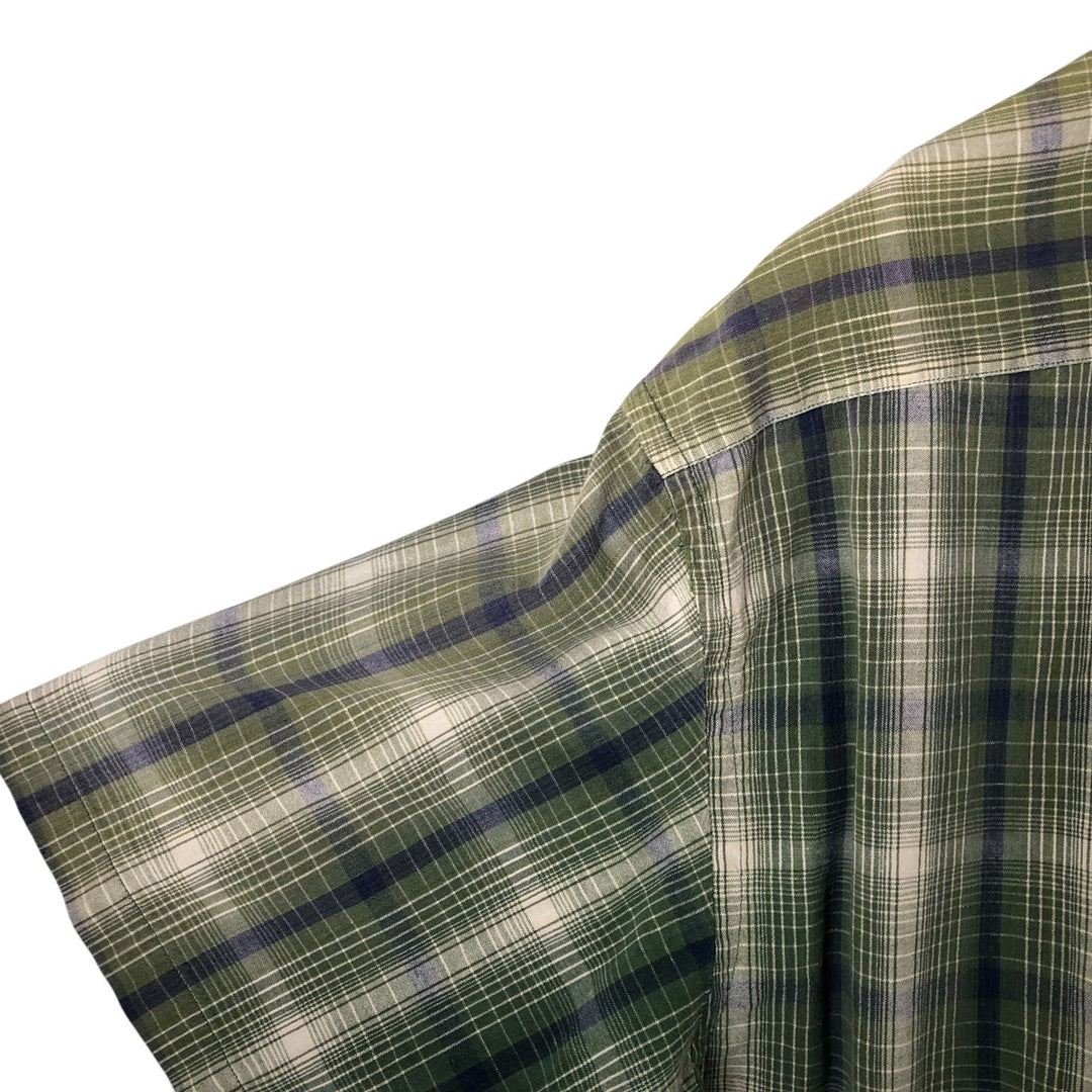 Vintage 1990'S Tommy Hilfiger short-sleeved button-down checked shirt, made in Spain, size L, men's cotton green type Vintage Second Hand