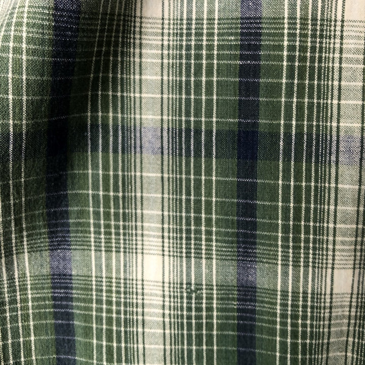 Vintage 1990'S Tommy Hilfiger short-sleeved button-down checked shirt, made in Spain, size L, men's cotton green type Vintage Second Hand