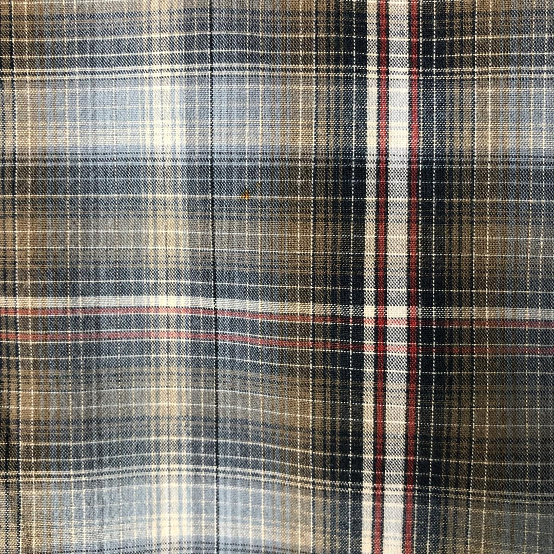 Columbia Ombre Check Short Sleeve Check Shirt, Box Shirt, Men's XL cotton navy blue type Vintage Second Hand