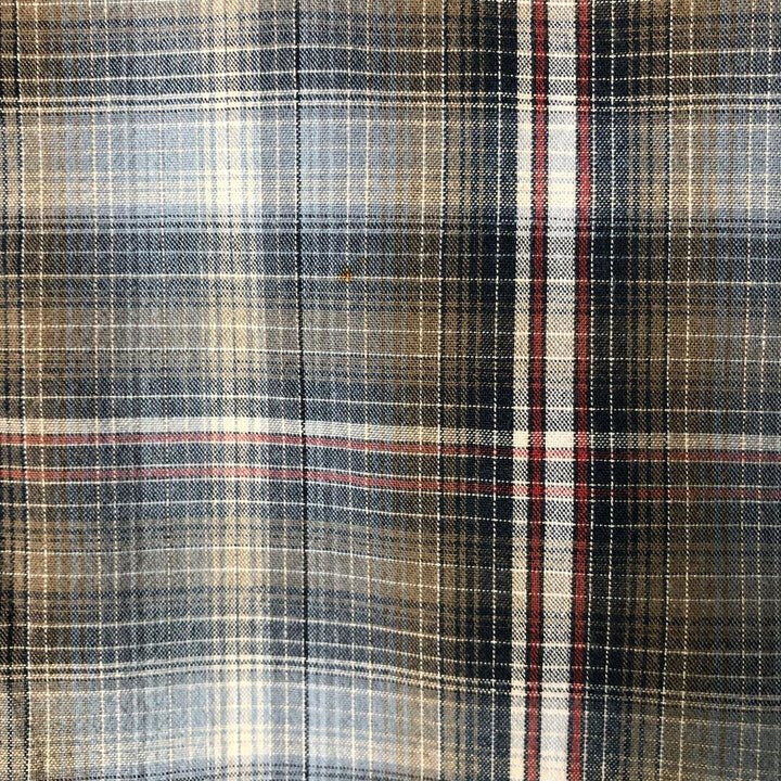 Columbia Ombre Check Short Sleeve Check Shirt, Box Shirt, Men's XL cotton navy blue type Vintage Second Hand