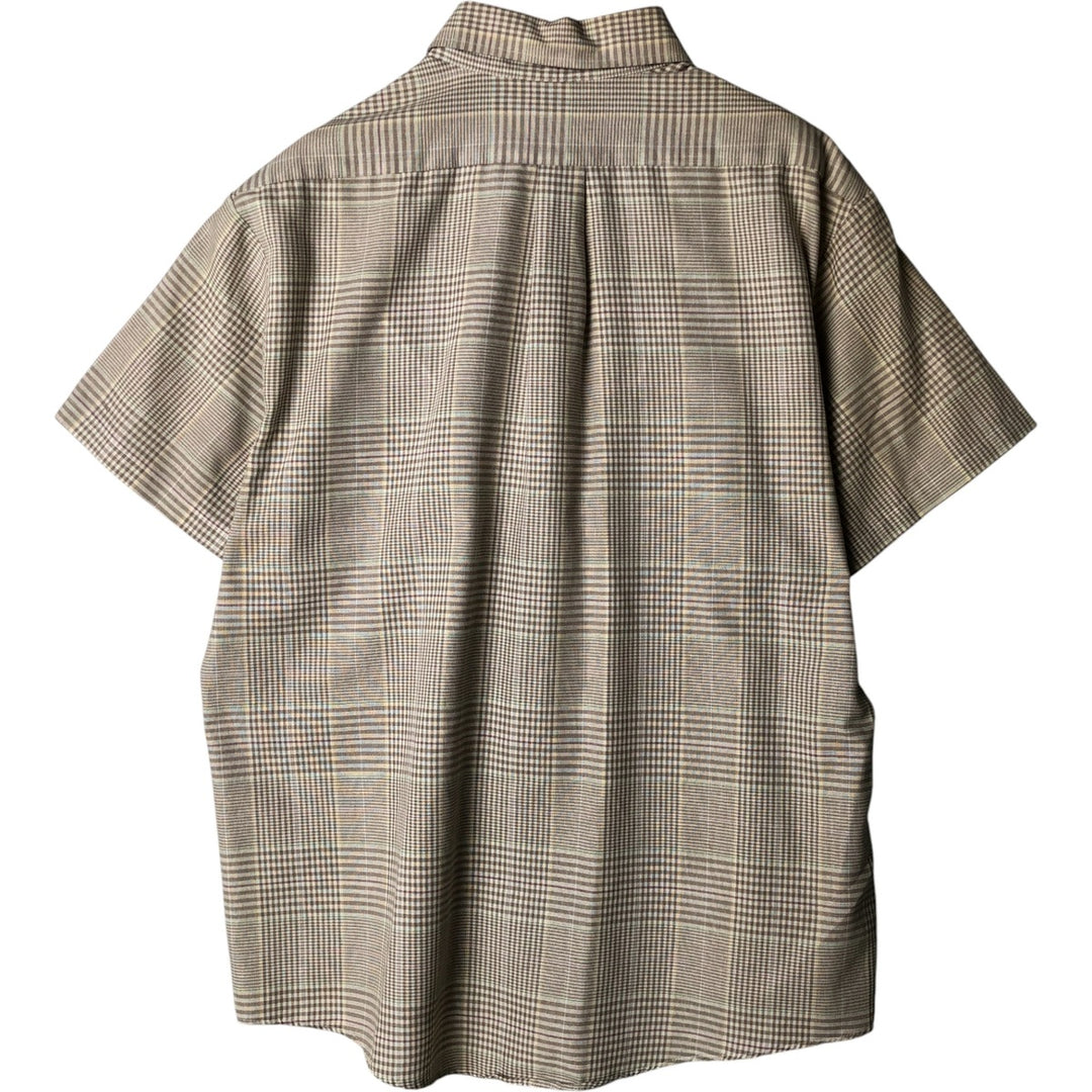 Par Four Gun Club Check Short Sleeve Button-Down Check Shirt, Made in USA, Men's XL cotton beige type brown Vintage Second Hand