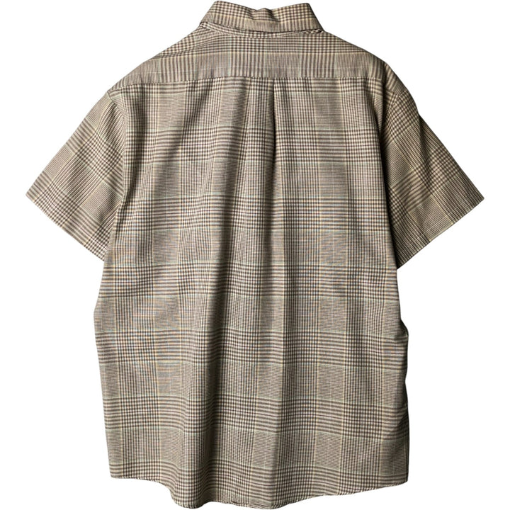 Par Four Gun Club Check Short Sleeve Button-Down Check Shirt, Made in USA, Men's XL cotton beige type brown Vintage Second Hand