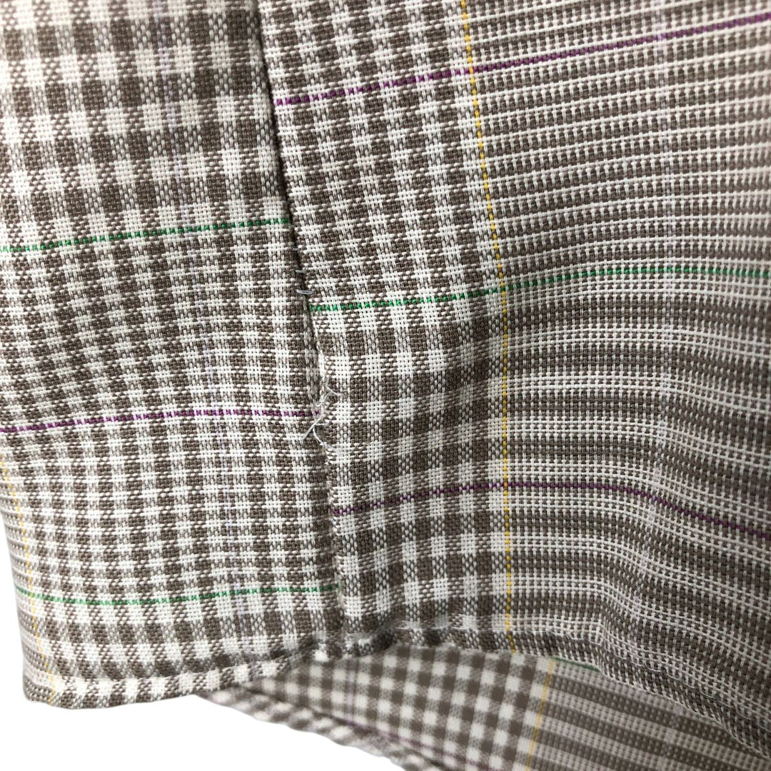 Par Four Gun Club Check Short Sleeve Button-Down Check Shirt, Made in USA, Men's XL cotton beige type brown Vintage Second Hand