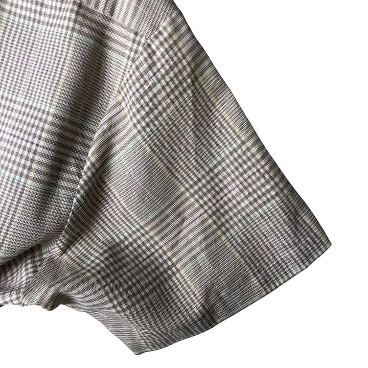 Par Four Gun Club Check Short Sleeve Button-Down Check Shirt, Made in USA, Men's XL cotton beige type brown Vintage Second Hand