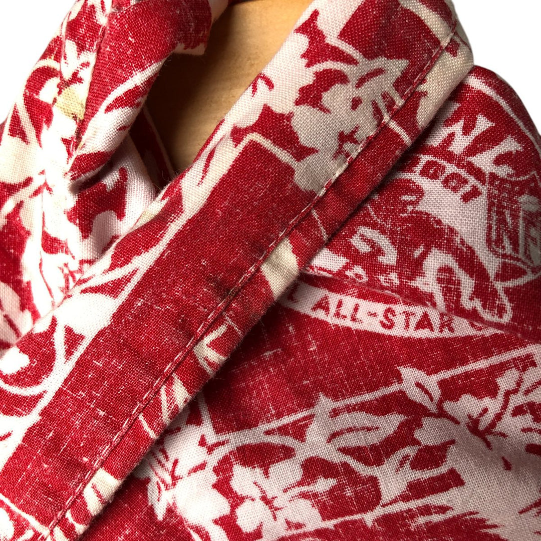 Reyn Spooner NFL Half-Button All-Over Print Button-Down Hawaiian Aloha Shirt, Box Shirt, Men's Size Medium cotton red type Vintage Second Hand