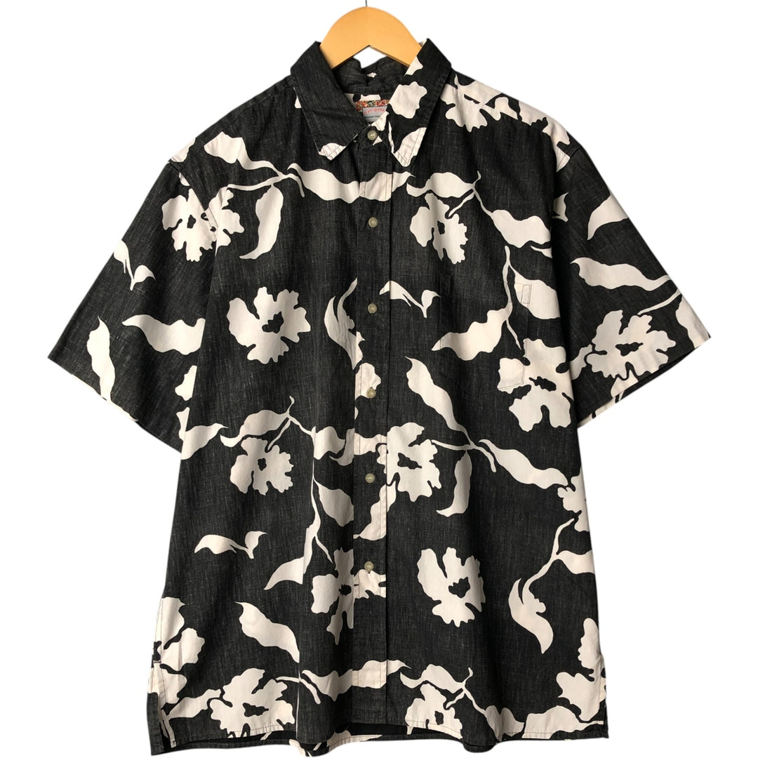 Reyn Spooner Commemorative Classics All-Over Print Hawaiian Aloha Shirt, Box Shirt, Made in Hawaii, Men's XL cotton black type Vintage Second Hand