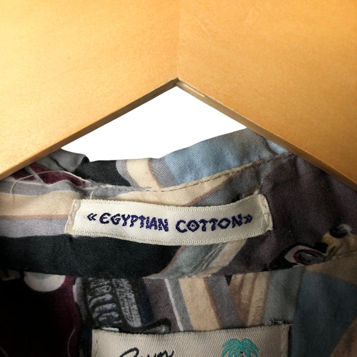 Reyn Spooner American Classics All-Over Print Hawaiian Aloha Shirt, Box Shirt, Made in Hawaii, Men's Size L cotton black type Vintage Second Hand