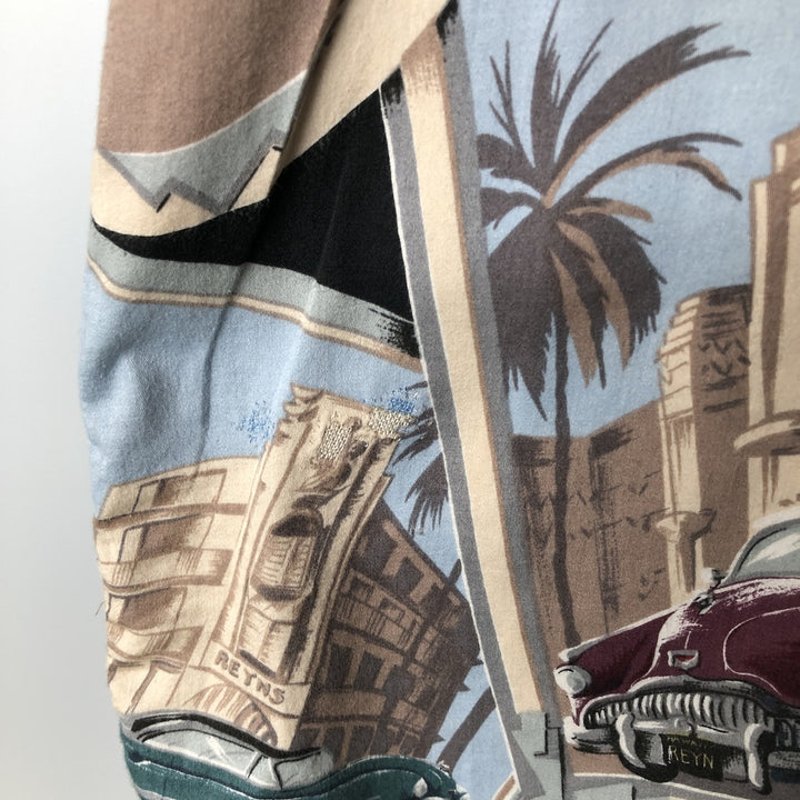 Reyn Spooner American Classics All-Over Print Hawaiian Aloha Shirt, Box Shirt, Made in Hawaii, Men's Size L cotton black type Vintage Second Hand