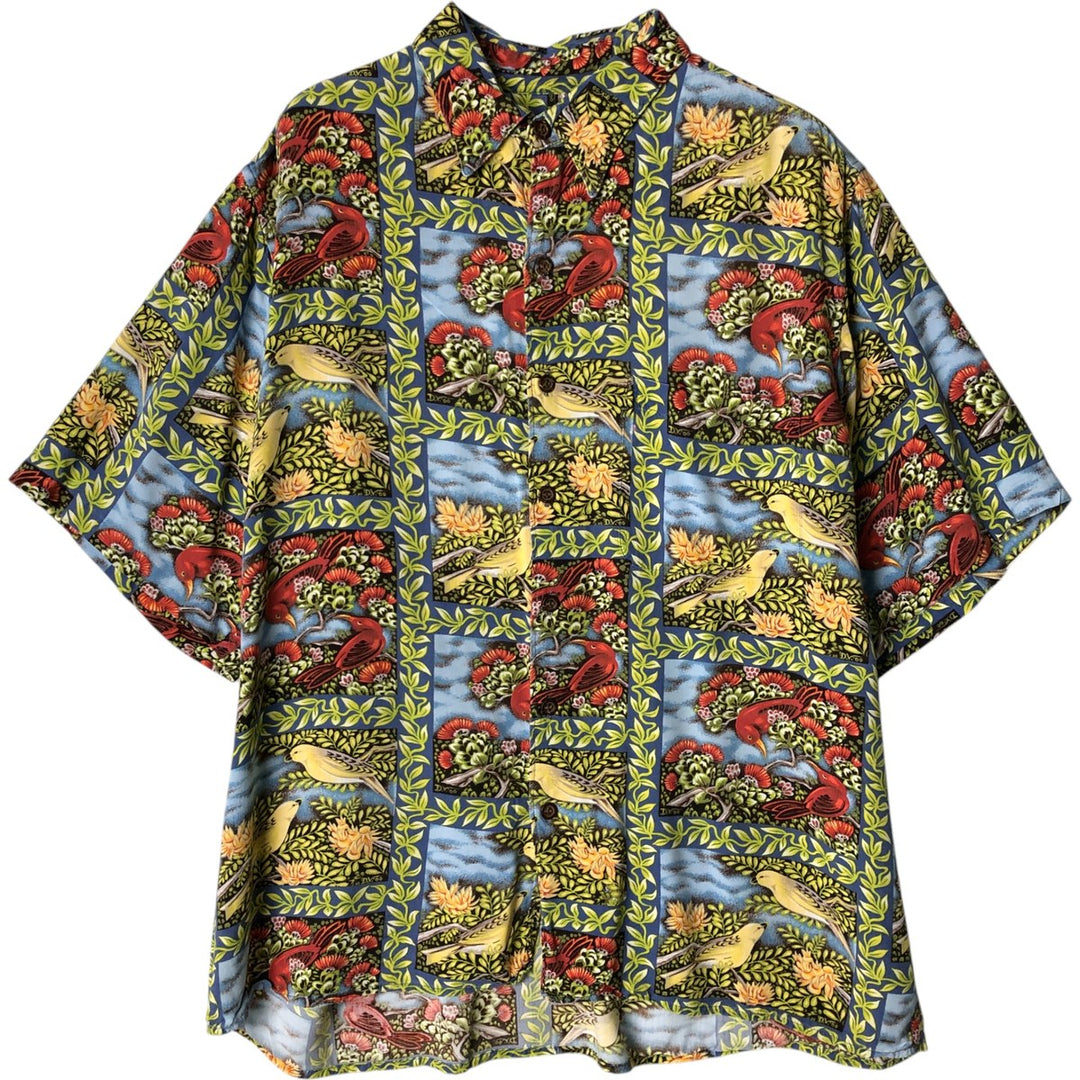 Reyn Spooner Deitrich Bullets all-over print rayon Hawaiian aloha shirt, box shirt, men's size M Rayon yellow type Vintage Second Hand
