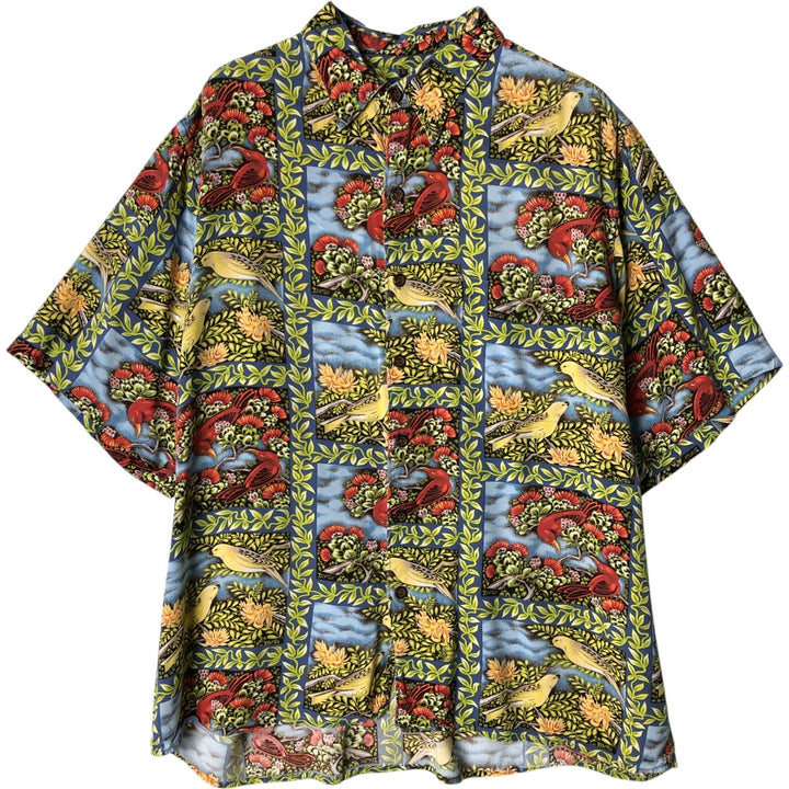 Reyn Spooner Deitrich Bullets all-over print rayon Hawaiian aloha shirt, box shirt, men's size M Rayon yellow type Vintage Second Hand