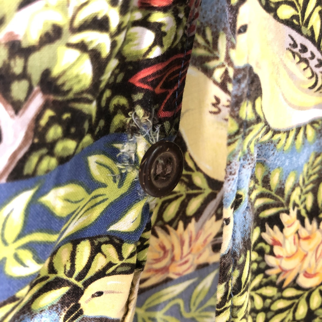 Reyn Spooner Deitrich Bullets all-over print rayon Hawaiian aloha shirt, box shirt, men's size M Rayon yellow type Vintage Second Hand