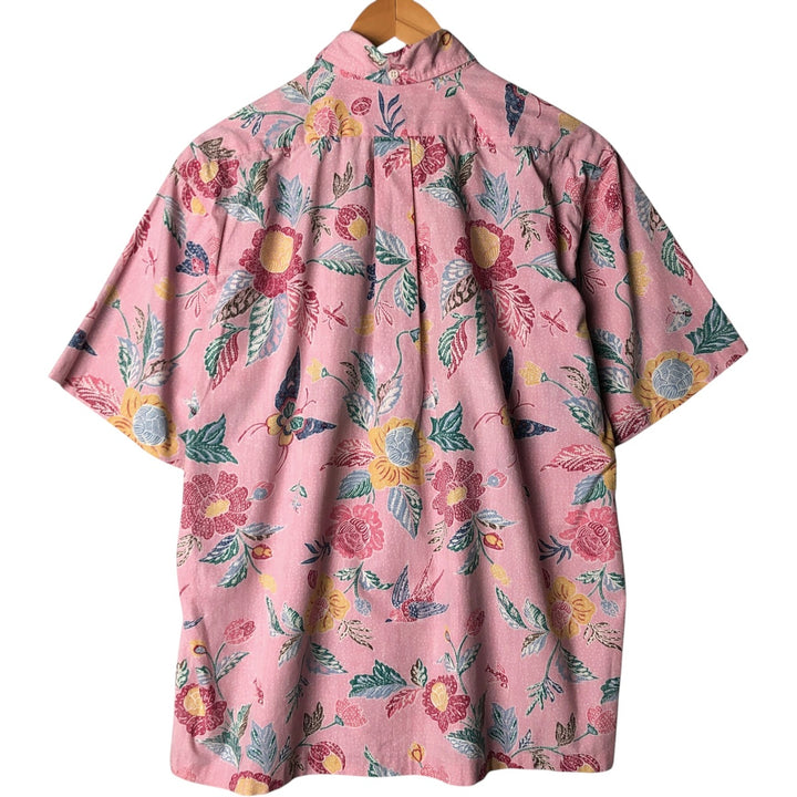 80'S Reyn Spooner Gold Tag All-Over Print Pullover Button-Down Hawaiian Aloha Shirt, Men's Size L cotton pink type Vintage Second Hand