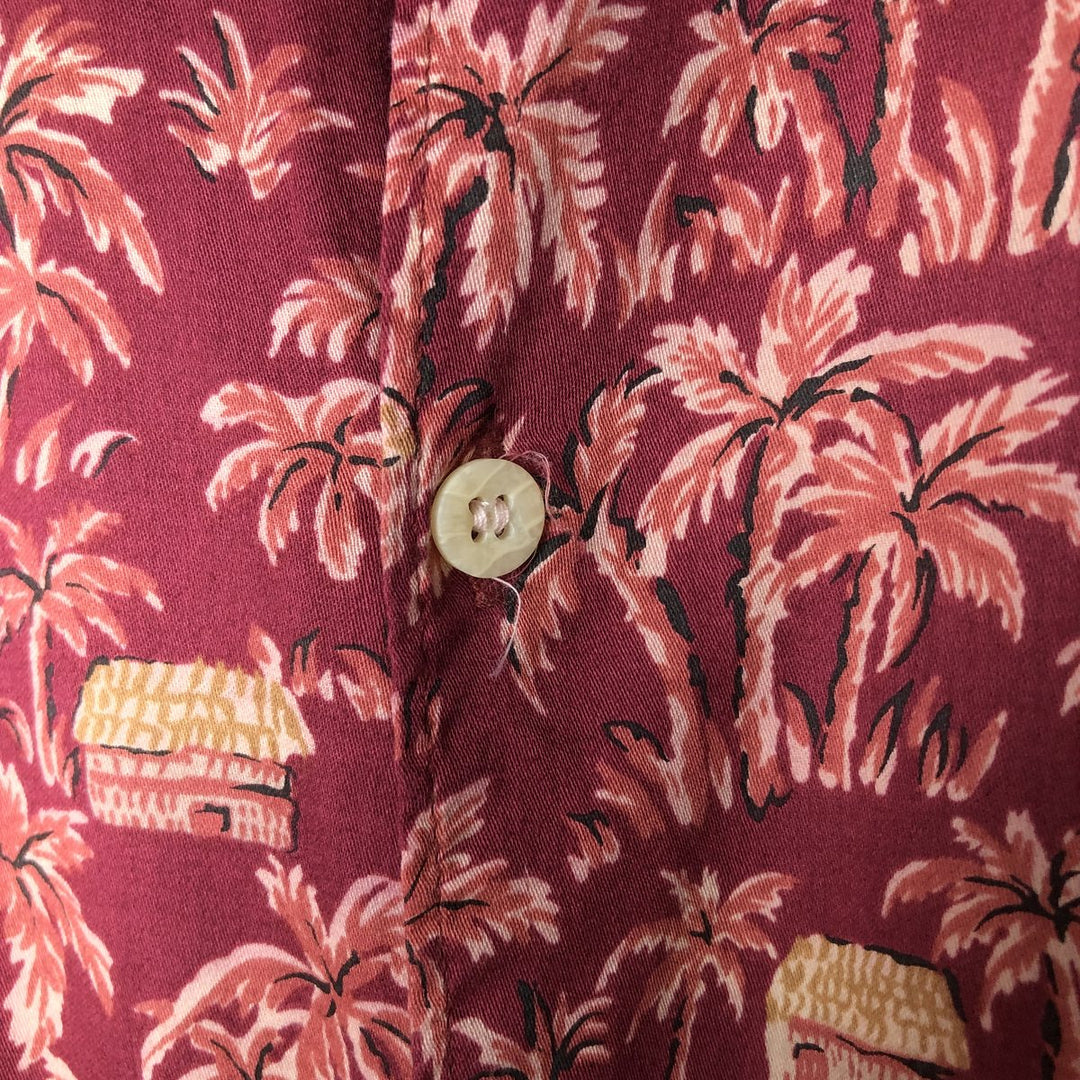80s-90'S Reyn Spooner Diamond Head Tag Hawaiian Aloha Shirt, Box Shirt, Men's XL cotton wine-red Vintage Second Hand