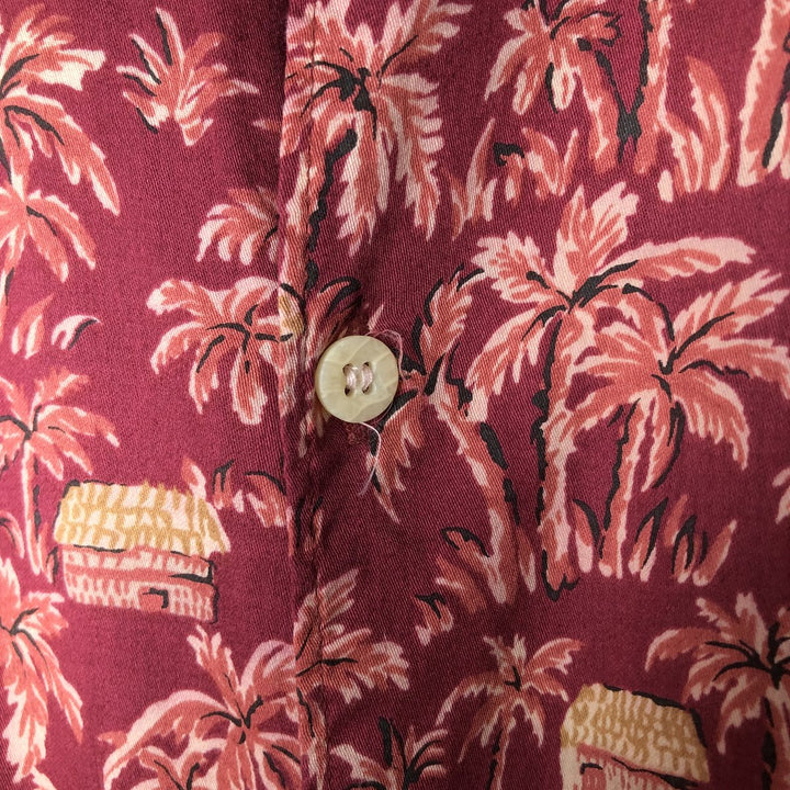 80s-90'S Reyn Spooner Diamond Head Tag Hawaiian Aloha Shirt, Box Shirt, Men's XL cotton wine-red Vintage Second Hand
