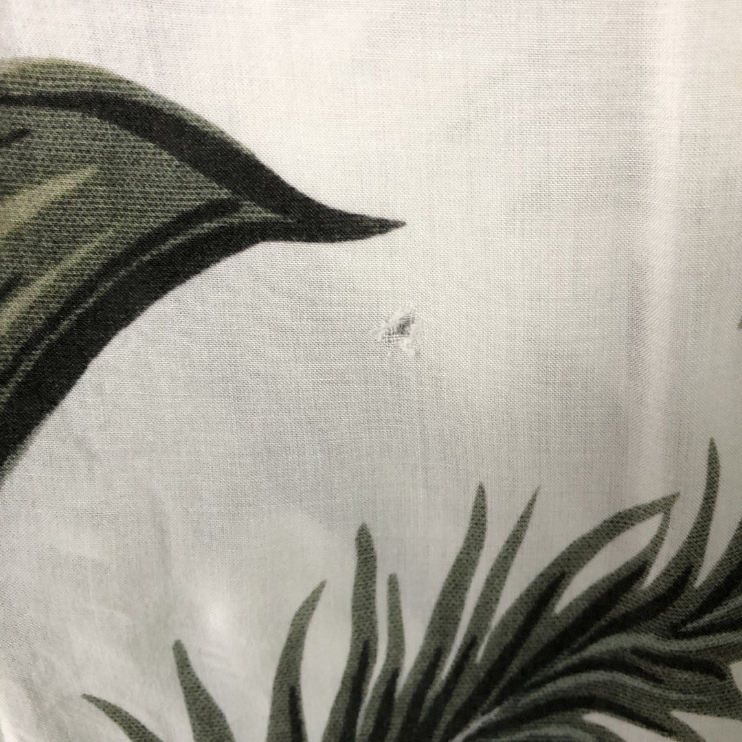 STUSSY All-Over Leaf Pattern Open Collar Rayon Hawaiian Aloha Shirt, Men's Size Small Rayon white type Vintage Second Hand