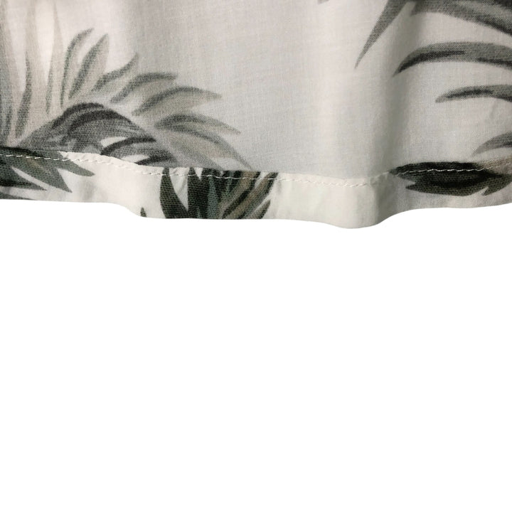 STUSSY All-Over Leaf Pattern Open Collar Rayon Hawaiian Aloha Shirt, Men's Size Small Rayon white type Vintage Second Hand