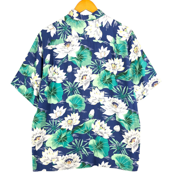 80s-90'S Reyn Spooner Diamond Head Tag All-Over Rayon Hawaiian Aloha Shirt Box Shirt Men's M Size Rayon blue type Vintage Second Hand