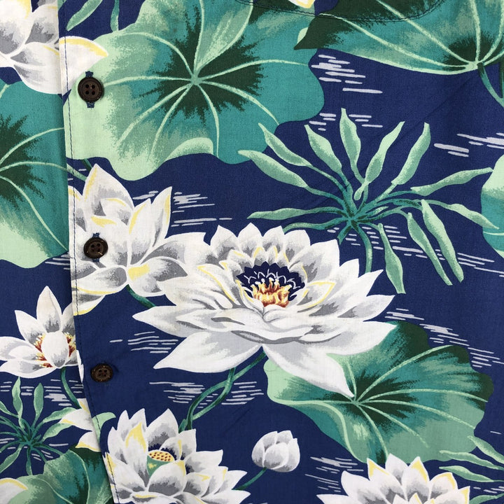 80s-90'S Reyn Spooner Diamond Head Tag All-Over Rayon Hawaiian Aloha Shirt Box Shirt Men's M Size Rayon blue type Vintage Second Hand