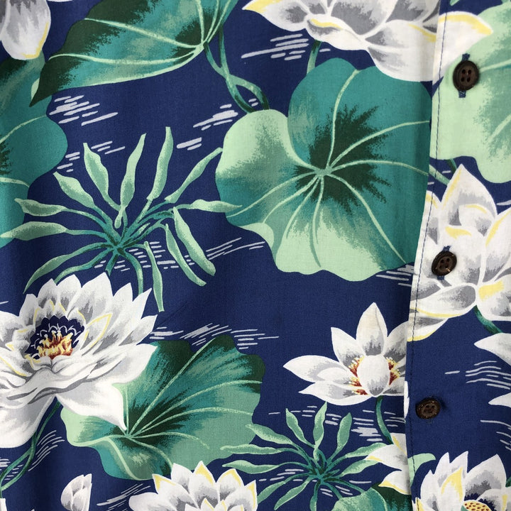 80s-90'S Reyn Spooner Diamond Head Tag All-Over Rayon Hawaiian Aloha Shirt Box Shirt Men's M Size Rayon blue type Vintage Second Hand