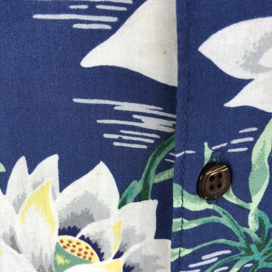 80s-90'S Reyn Spooner Diamond Head Tag All-Over Rayon Hawaiian Aloha Shirt Box Shirt Men's M Size Rayon blue type Vintage Second Hand