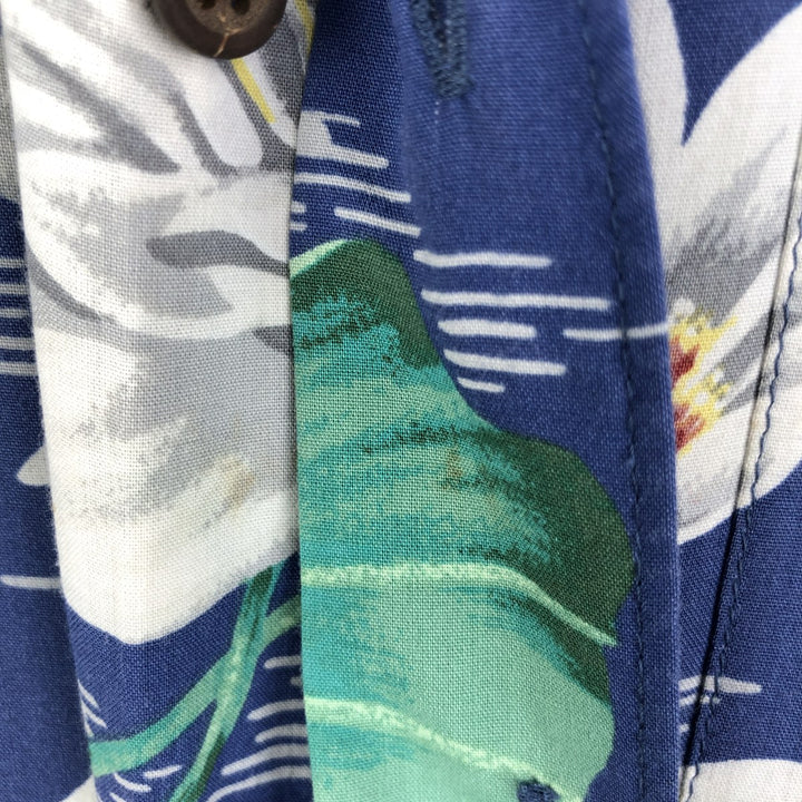 80s-90'S Reyn Spooner Diamond Head Tag All-Over Rayon Hawaiian Aloha Shirt Box Shirt Men's M Size Rayon blue type Vintage Second Hand