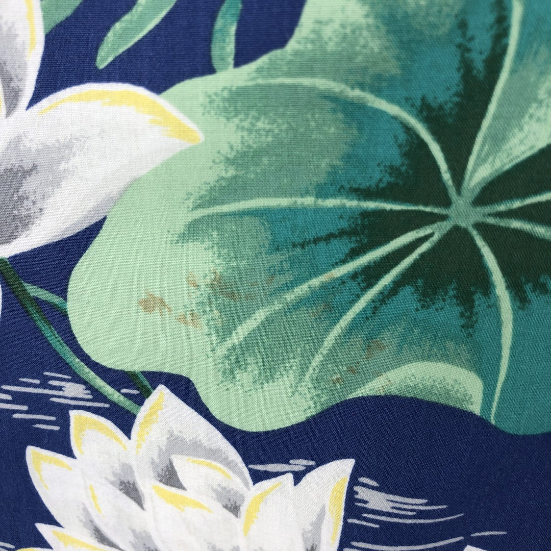 80s-90'S Reyn Spooner Diamond Head Tag All-Over Rayon Hawaiian Aloha Shirt Box Shirt Men's M Size Rayon blue type Vintage Second Hand