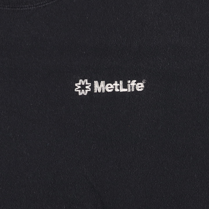 Vintage 80s-90'S Jerseys MetLife Advertising Sweatshirt, Made in USA, Men's XL cotton black type Vintage Second Hand