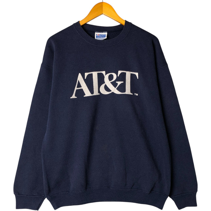Vintage 1980'S Hanes blue tag AT&T Advertising sweatshirt, made in the USA. cotton navy blue type Vintage Second Hand