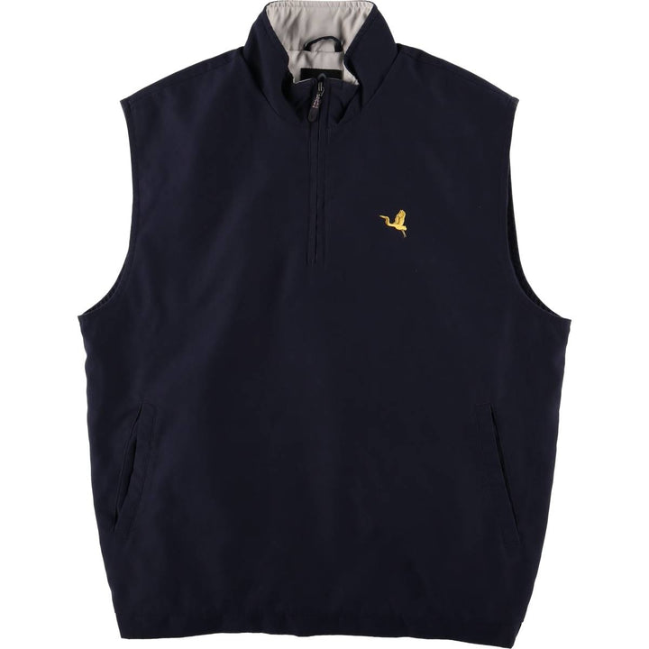 TURTLESON Pullover Half-Zip Warm-Up Vest, Men's XL polyester navy blue type Vintage Second Hand