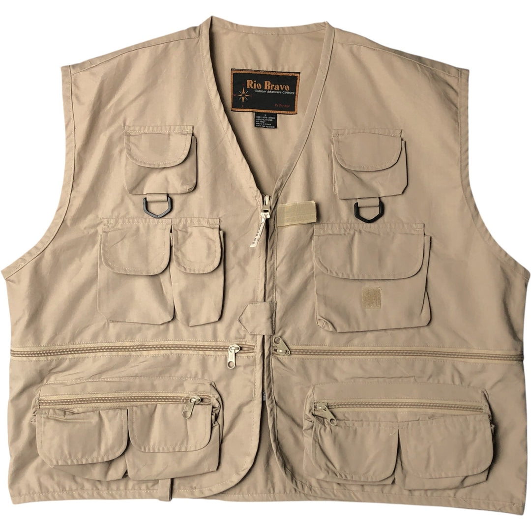Vintage 90'S Prestige Rio Bravo Fishing Vest, Men's Size L cotton Beige type Vintage Second Hand