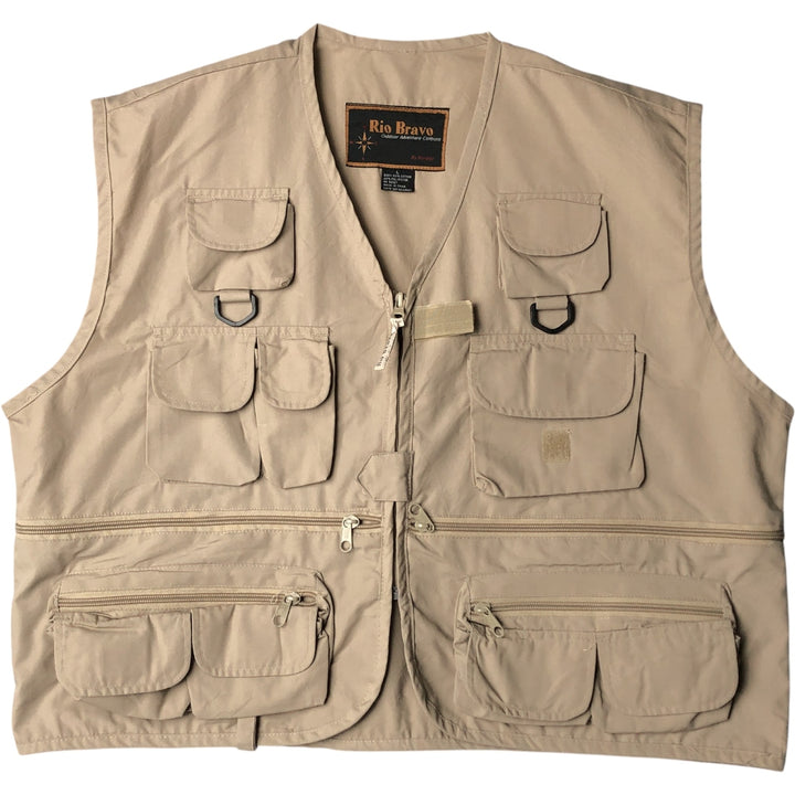 Vintage 90'S Prestige Rio Bravo Fishing Vest, Men's Size L cotton Beige type Vintage Second Hand