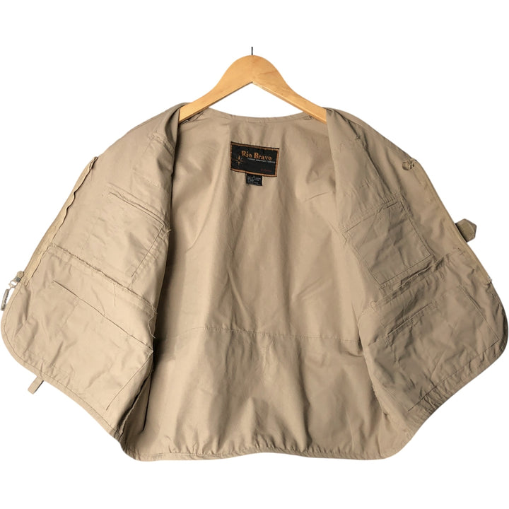 Vintage 90'S Prestige Rio Bravo Fishing Vest, Men's Size L cotton Beige type Vintage Second Hand