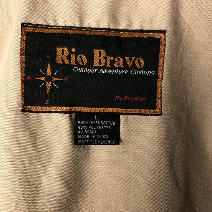 Vintage 90'S Prestige Rio Bravo Fishing Vest, Men's Size L cotton Beige type Vintage Second Hand