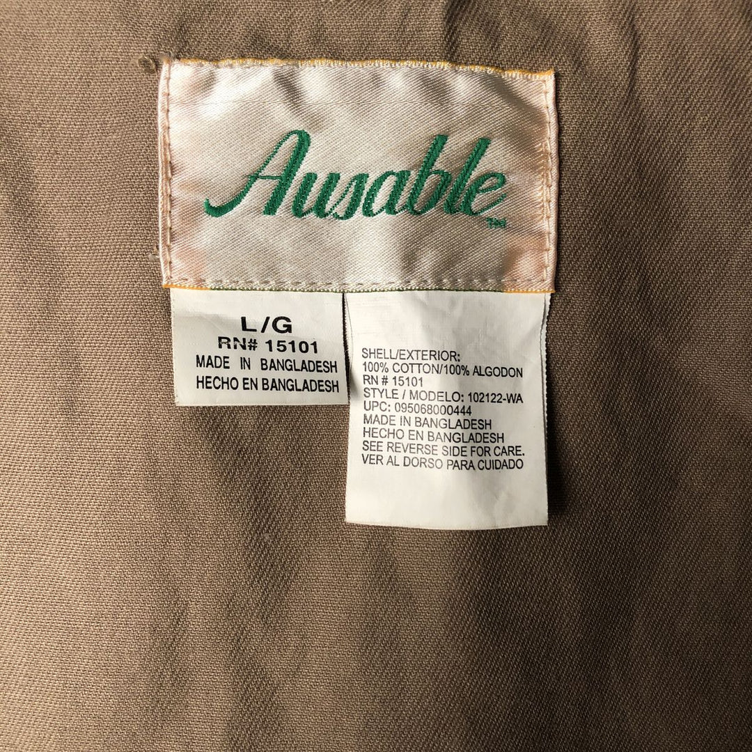 Vintage 90'S Ausable Fishing Vest, Men's Size L cotton beige type brown Vintage Second Hand