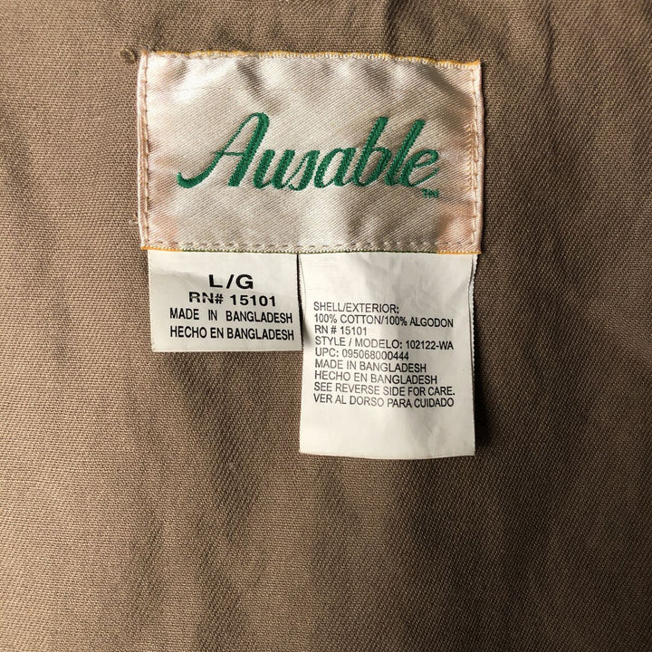 Vintage 90'S Ausable Fishing Vest, Men's Size L cotton beige type brown Vintage Second Hand