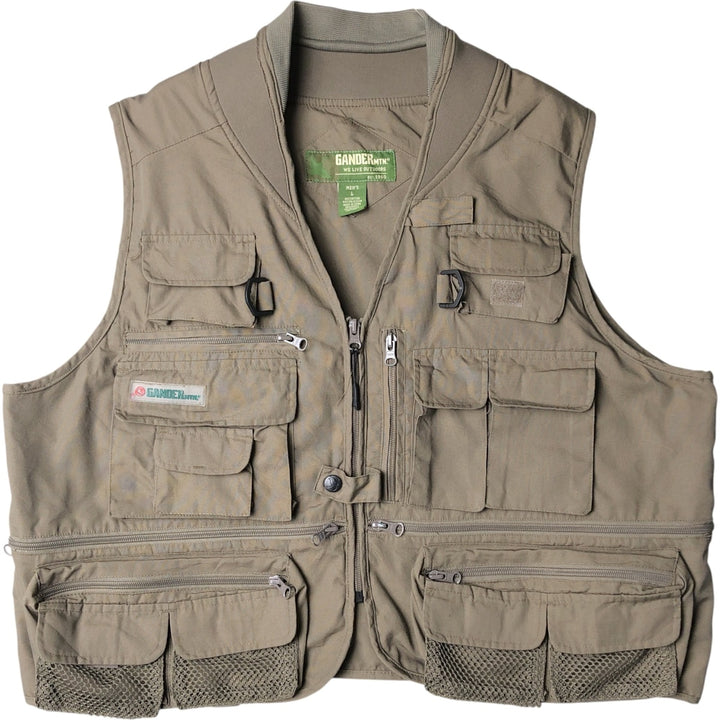 GANDER MOUNTAIN Fishing Vest, Men's Size L cotton brown type Vintage Second Hand