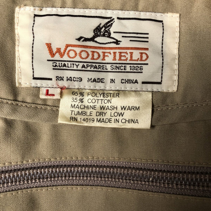 Vintage 80s-90'S WOODFIELD fishing vest, men's size L polyester Beige type Vintage Second Hand