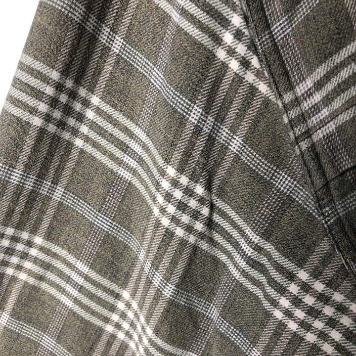 Eddie Bauer LEGENDS Long Sleeve Light Flannel Check Shirt, Men's Size Medium cotton Khaki type sage green Vintage Second Hand
