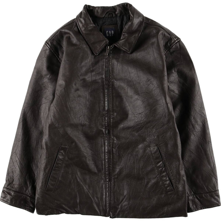 2000'S GAP Swing Top Padded Leather Blouson Jacket, Women's Size XL genuine leather brown type Vintage Second Hand