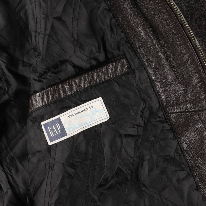 2000'S GAP Swing Top Padded Leather Blouson Jacket, Women's Size XL genuine leather brown type Vintage Second Hand