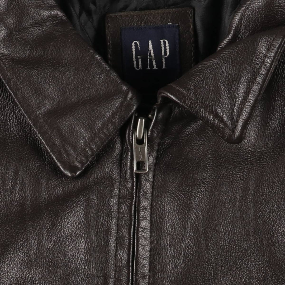 2000'S GAP Swing Top Padded Leather Blouson Jacket, Women's Size XL genuine leather brown type Vintage Second Hand