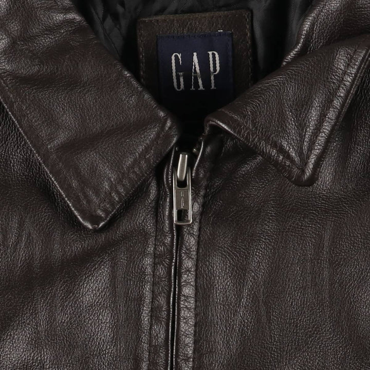 2000'S GAP Swing Top Padded Leather Blouson Jacket, Women's Size XL genuine leather brown type Vintage Second Hand