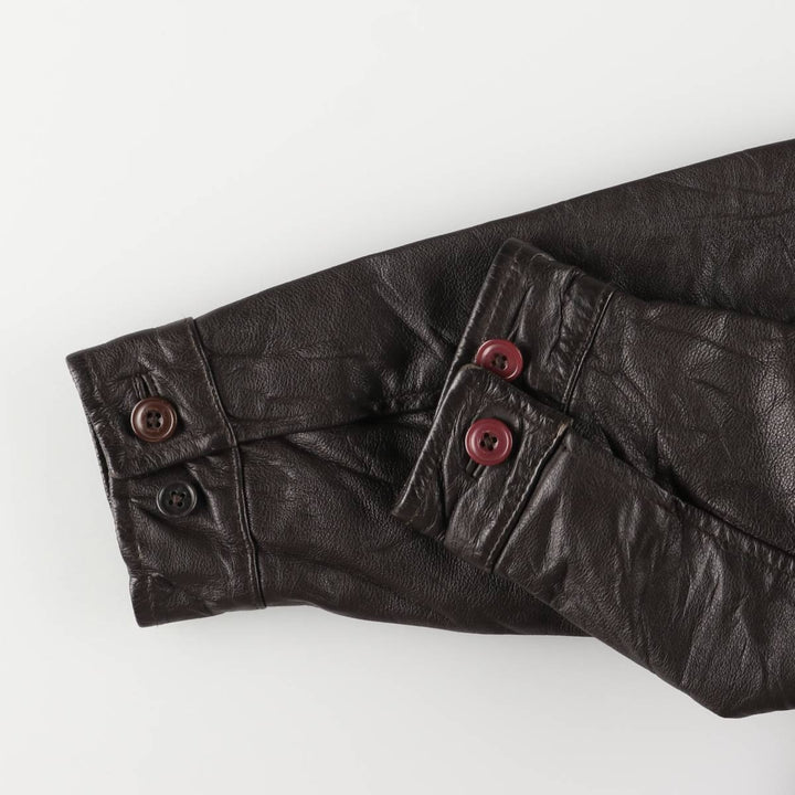 2000'S GAP Swing Top Padded Leather Blouson Jacket, Women's Size XL genuine leather brown type Vintage Second Hand