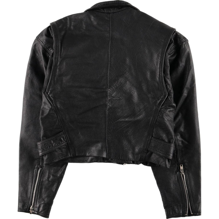 90'S Wilsons Leather Double Rider Jacket, Women's Size Medium, Vintage genuine leather black type Vintage Second Hand