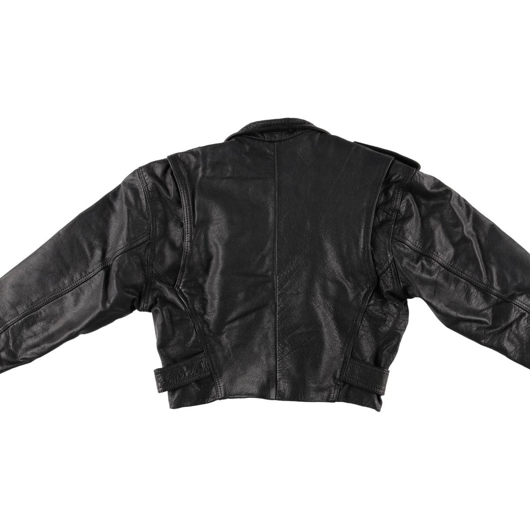 90'S Wilsons Leather Double Rider Jacket, Women's Size Medium, Vintage genuine leather black type Vintage Second Hand